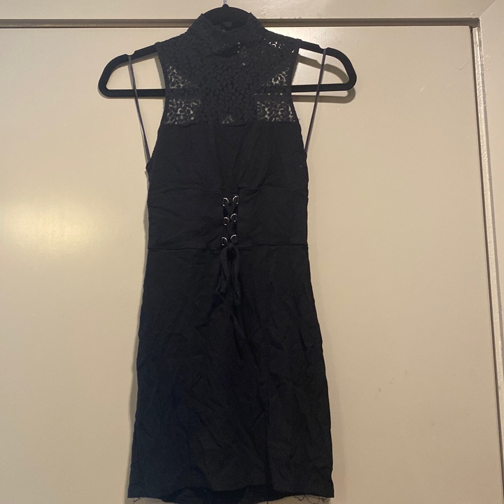 Free people right black lace dress